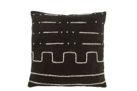 J-Line cushion Graphic Drawing 1 - cotton - black