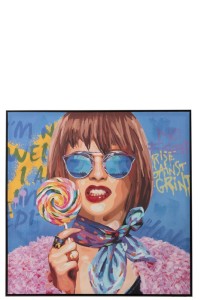 J-Line wall decoration Graffiti Woman Lolly - canvas/paint - mix