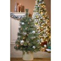 Glendon Kunstkerstboom in Pot met 30 LED lampjes - H90 x Ø51cm - Groen