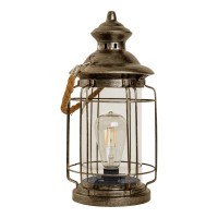 LED decorative solar light "Bruno" made of metal, glass and plastic, copper, with a firmly built-in LED, for outside