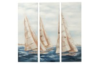J-Line Set of Three Paintings Vog Acrylic Paint/Canvas Mix