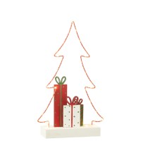 J-Line Kerstboom+Cadeau's Led Wit/Rood/Groen Large