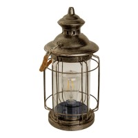 LED decorative solar light "Bruno" made of metal, glass and plastic, copper, with a firmly built-in LED, for outside