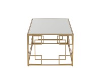J-Line coffee table Lines - metal/glass - gold