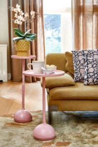 Colin Side Table - H58 x Ø34 cm - Recycled Aluminum - 100% FSC - Light Pink