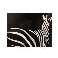 J-Line Kader Rechthoek Zebra Leder Zwart/Wit