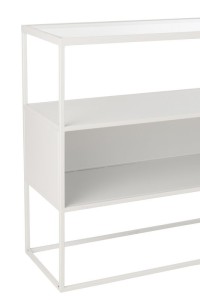 J-Line Console Square Metal/Glass White