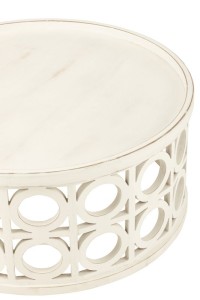 J-Line Coffee Table Carved Spruce/MDF White