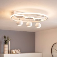 3 SPOT LED ceiling lamp "Ronda" Ø 50cm, made of metal and plastic, white, GU10, spots inside