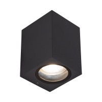 Outside wall lamp "Cubus", made of metal and glass in anthracite, GU10 socket