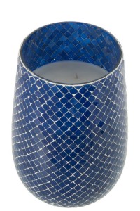 J-Line scented candle Mia Mosaik Blue Large-230h