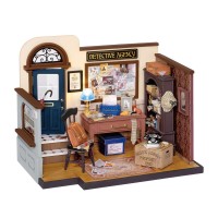 DIY House Mose's Detective Agency with LED lighting, Robotime, DG157, 20x12.8x15.8cm