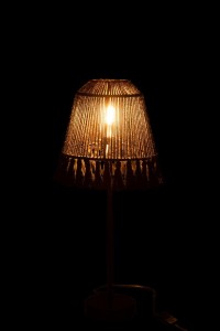 J-Line Mila table lamp - jute - black