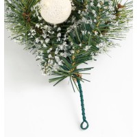 Kaprun Guirlande met LED Verlichting en Timerfunctie  - L270 x Ø25 cm - Zilver, Groen