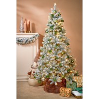 Nagoya Kunstkerstboom met Warm Witte LED Verlichting - H210 x Ø115 cm - Groen Frosted