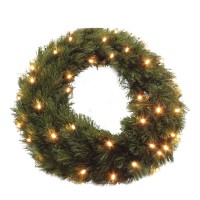 Forest Frosted Kerstkrans met LED Verlichting - Ø60 cm - Groen