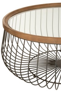 J-Line Set Of 2 Coffee Table Round Metal/Glass Black - 100 x 100 x 45 cm