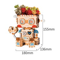 DIY Flowerpot Robot, Robotime, FT761, 18x13.6x15.5cm