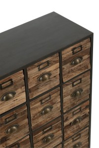 J-Line Cabinet 16 Sliding Wood/Metal Brown