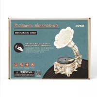 Wooden Puzzle 3D Classical Gramophone, Robotime, LKB01, 22.6x26.1x42.9cm