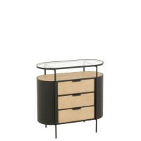 J-Line Kast Avy Ijzer Naturel/Zwart