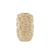 Vaas - Kusjes - Keramiek - Beige - 17x17x27cm