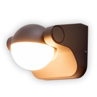 LED wall lamp "pallas", made of metal and plastic in anthracite, with integrated LED