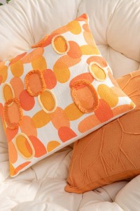 J-Line cushion Flower - textile - coral