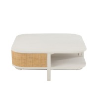 J-Line Salontafel Molly Exotiek Hout/Rotan Wit