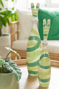 J-Line decoration Rabbit Lines Dolomite - ceramic - green - large