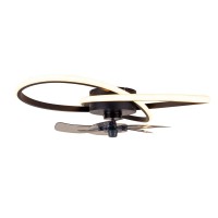 moderne LED Deckenleuchte "RICCIO" inklusive Ventilator, Nachtlichtfunktion, Dimmung und Lichttemperatureinstellung ist mit fest verbauten LEDs bestückt und hat einen ungefähren Øvon 58 cm.
