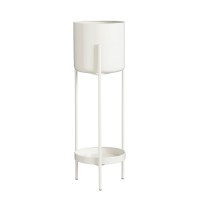 Colyn Bloempot op Standaard - H60 x Ø19 cm - IJzer - Wit