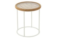 J-Line Side table Mati Spruce/Metal Natural/White