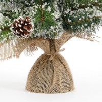 Kaprun Kunstkerstboom met LED Verlichting en Timerfunctie - H60 x Ø39 cm - Groen, Goud