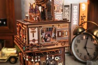 Tone-Cheer DIY 3D Houten Puzzel Desk Bin, Punk Bar, TQ183,15x14x25cm