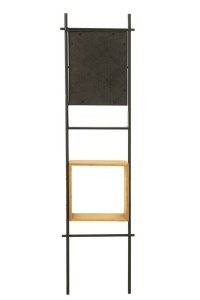 J-Line Wall Shelf With Mirror Tina Wood/Iron Black/Natural