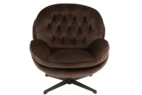 J-Line sofa Relax -+ footstool - metal/textile - dark brown