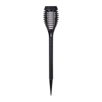 3 Set LED earth spit "torch" 58 cm made of gray plastic, with integrated LED, solar light for outside