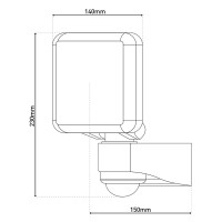 LED external wall lamp "Jaro" with 360 ° motion detector, made of plastic in anthracite, with integrated LED