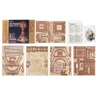 3D Wooden Puzzle Night of the Eiffel Tower, Robotime, TGL01, 22x21.3x53cm