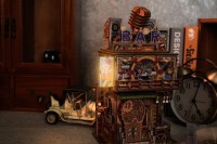 Tone-Cheer DIY 3D Houten Puzzel Desk Bin, Punk Bar, TQ183,15x14x25cm
