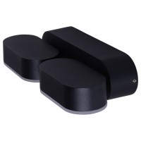 LED outer wall lamp "Motus" made of metal and plastic in black, with integrated LED