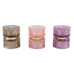 Asiya Pink Glass Tealight Gold Middle