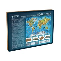 Wooden Jigsaw Puzzle World Map in color, Eco Wood Art, 3038, 55x39x0.5cm