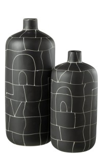 J-Line vase Bottle Japan - ceramic - black - large