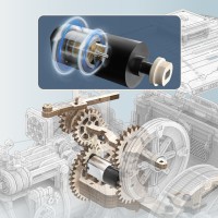 Robotime, 3D DIY Houten Modelbouwpakket, Steam Engine, LKA01, 32x6x23,5cm