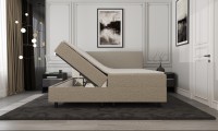 Mörgenn Opberg Boxspring Bouclé Beige 140x200
