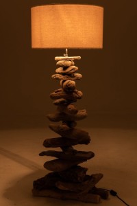 J-Line lamp + shade - wood - natural/beige - medium