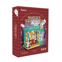 DIY House Alice's Tea Store with LED lighting, Robotime, DG156, 20x14x22cm