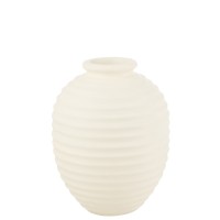 J-Line bloempot Ovaal Terracotta - keramiek - wit - large - 66 cm hoog